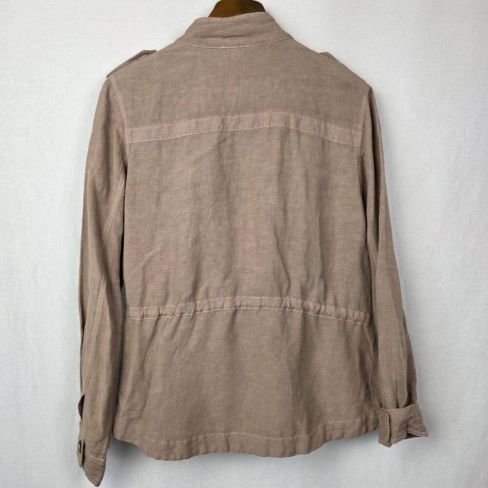 Tribal Jeans Linen Blend Utility Jacket Tan L - Picture 4 of 7